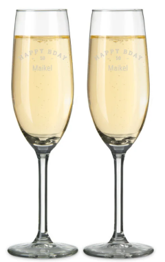 Champagne glazen met logo