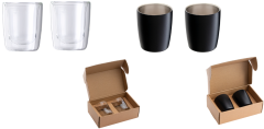 Expressokopjes glas en staal